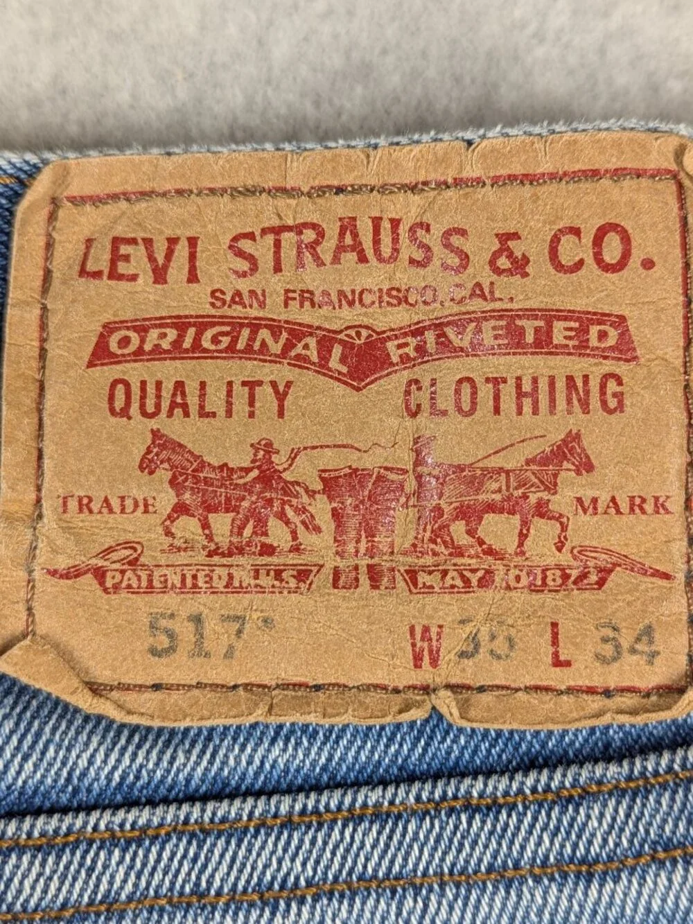 Levi's 517 Jeans Men's 35x34 (Actual 34x33) Blue Bootcut Rodeo Cowboy Western